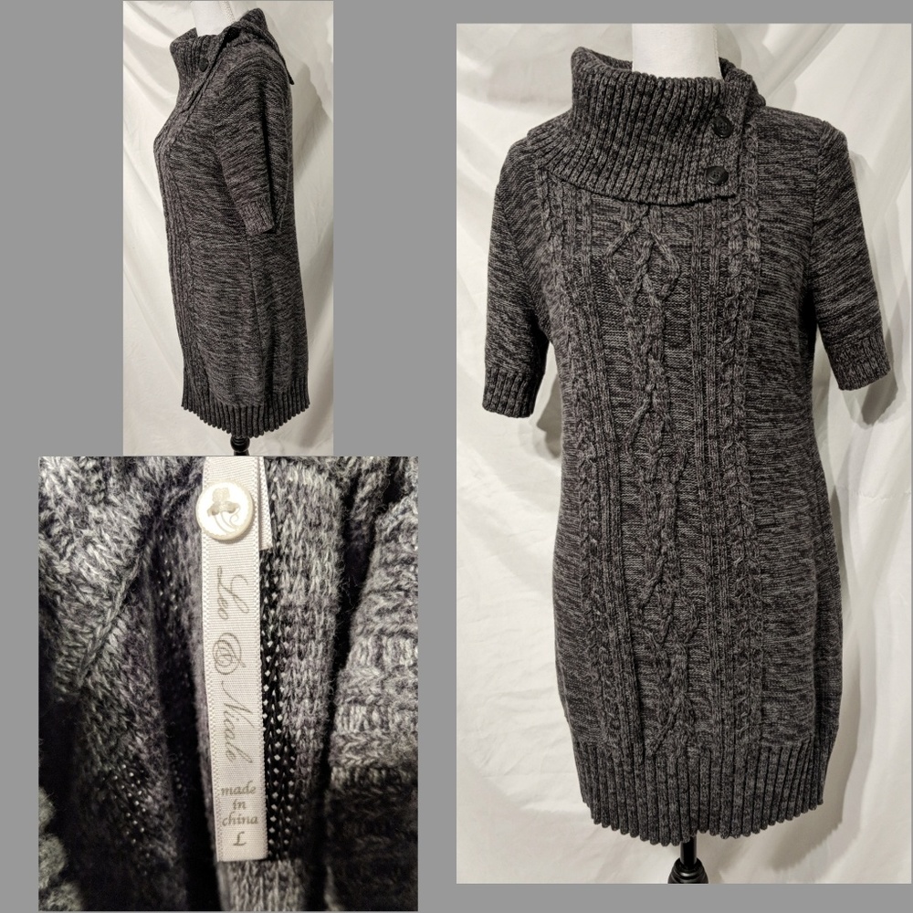 Leo & Nicole Gray Sweater Dress Size Large